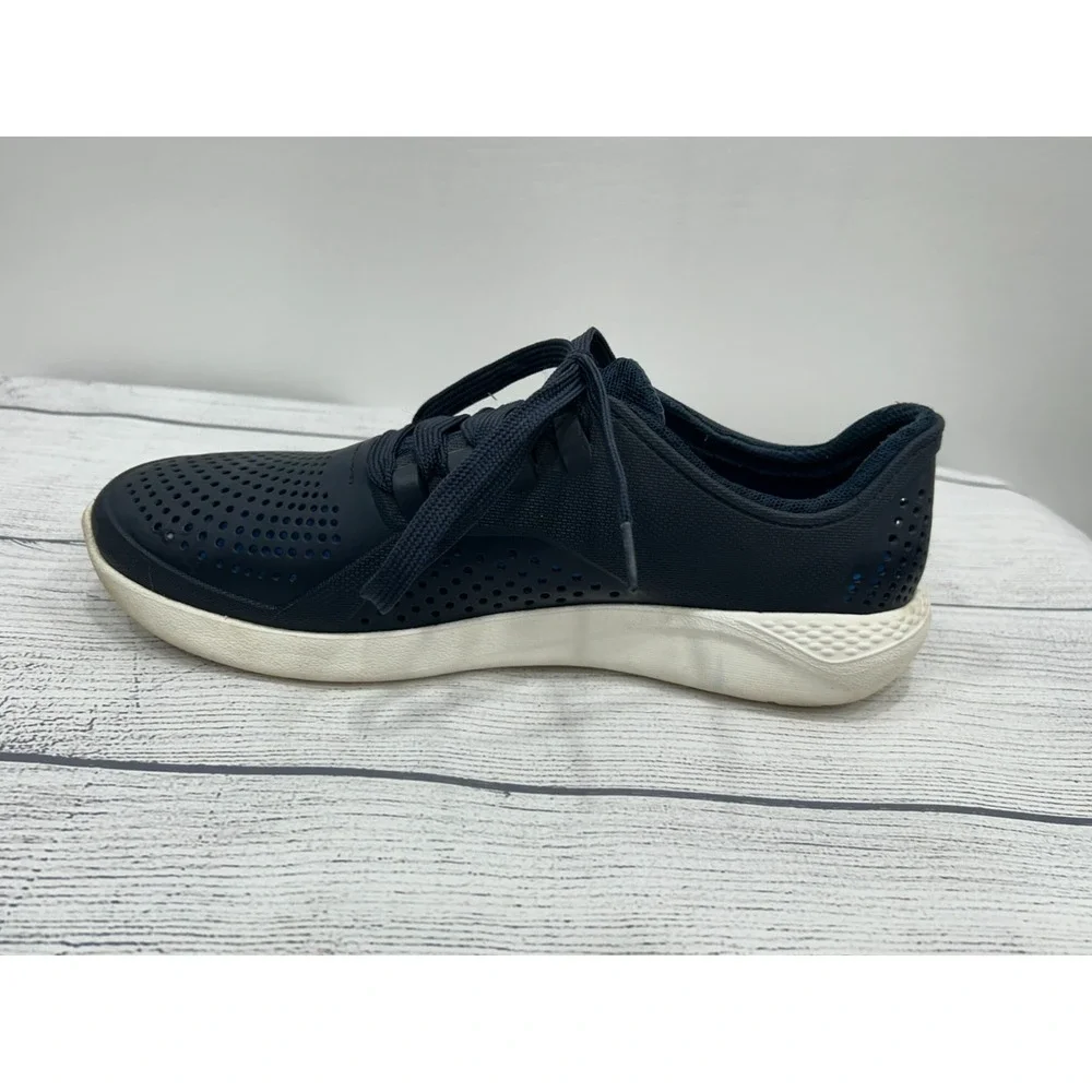 Crocs Lite Ride Pacer Mens Navy Breathable Lace Up‎ Sneakers Shoe Size 7